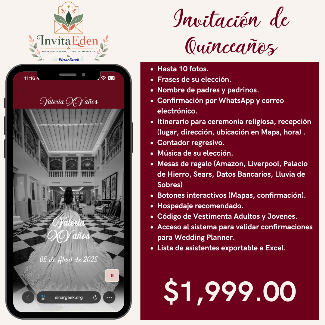 Invitación de quinceaños 3